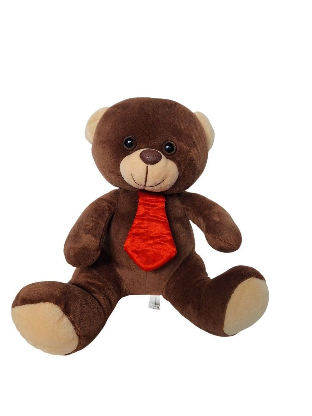 Toy Factory Lucky's Bear Brown Teddy Plush Red Tie 9 Inch